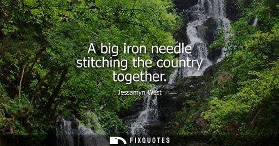 Small: A big iron needle stitching the country together - Jessamyn West