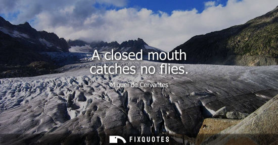Small: A closed mouth catches no flies