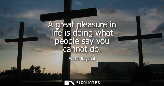 Small: A great pleasure in life is doing what people say you cannot do