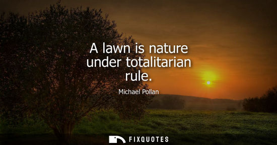 Small: A lawn is nature under totalitarian rule