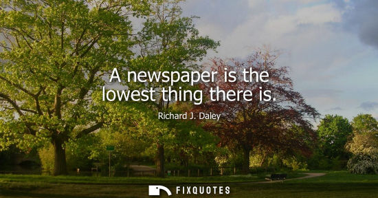 Small: A newspaper is the lowest thing there is