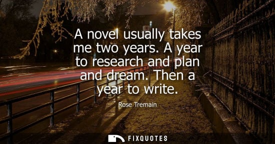 Small: A novel usually takes me two years. A year to research and plan and dream. Then a year to write