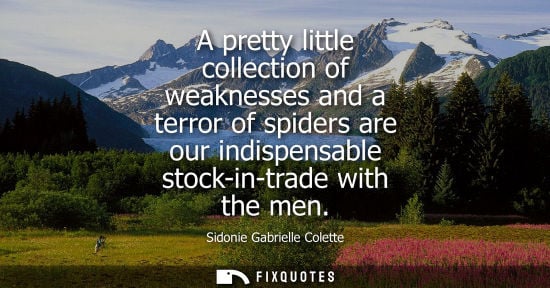 Small: A pretty little collection of weaknesses and a terror of spiders are our indispensable stock-in-trade with the