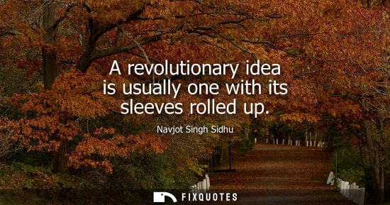 Small: A revolutionary idea is usually one with its sleeves rolled up