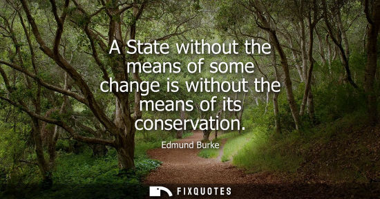 Small: A State without the means of some change is without the means of its conservation