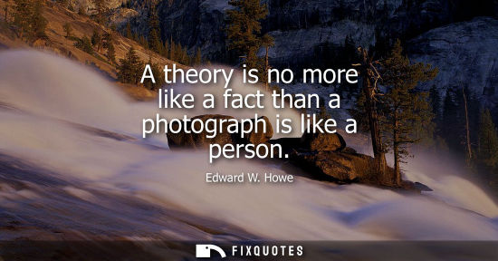 Small: A theory is no more like a fact than a photograph is like a person