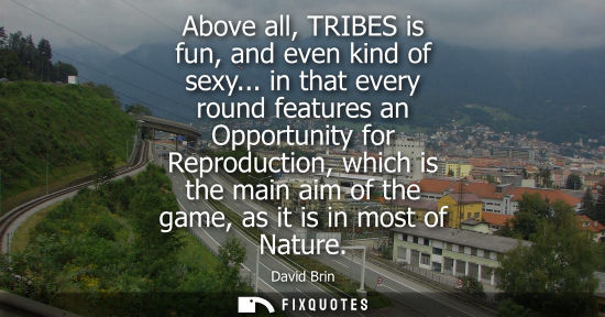 Small: Above all, TRIBES is fun, and even kind of sexy... in that every round features an Opportunity for Repr