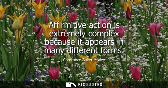 Small: Affirmitive action is extremely complex because it appears in many different forms