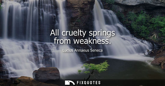 Small: All cruelty springs from weakness