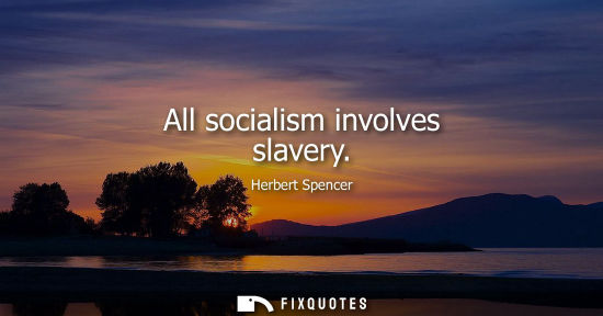 Small: All socialism involves slavery