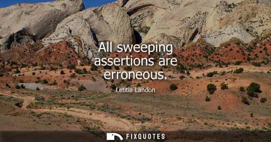Small: All sweeping assertions are erroneous