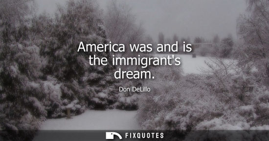 Small: America was and is the immigrants dream