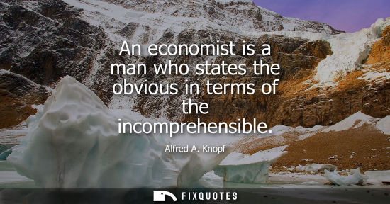 Small: An economist is a man who states the obvious in terms of the incomprehensible