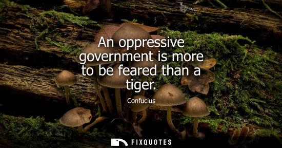 Small: An oppressive government is more to be feared than a tiger