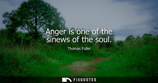 Small: Anger is one of the sinews of the soul