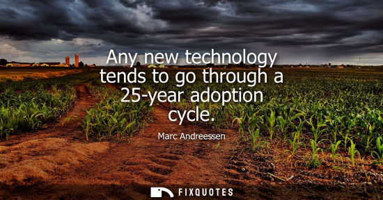 Small: Any new technology tends to go through a 25-year adoption cycle