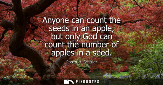 Small: Anyone can count the seeds in an apple, but only God can count the number of apples in a seed