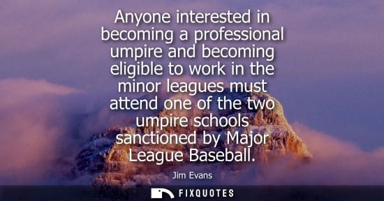 Small: Anyone interested in becoming a professional umpire and becoming eligible to work in the minor leagues 
