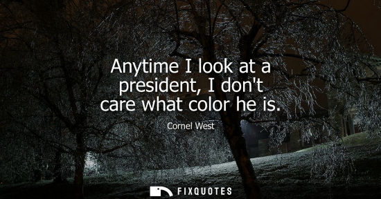 Small: Anytime I look at a president, I dont care what color he is