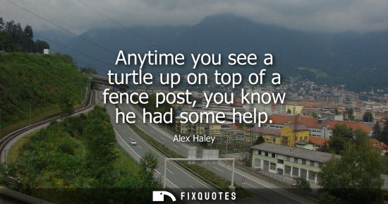 Small: Anytime you see a turtle up on top of a fence post, you know he had some help