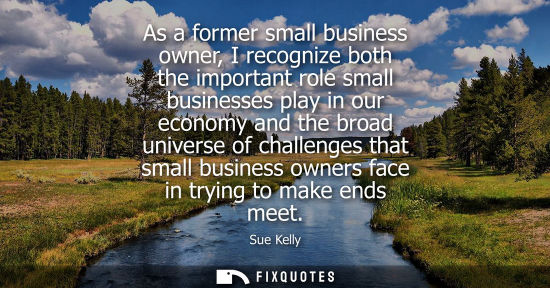 Small: As a former small business owner, I recognize both the important role small businesses play in our econ