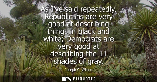 Small: As Ive said repeatedly, Republicans are very good at describing things in black and white Democrats are