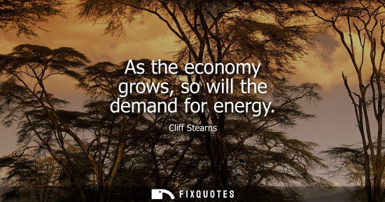 Small: As the economy grows, so will the demand for energy