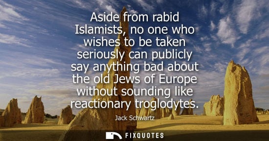 Small: Aside from rabid Islamists, no one who wishes to be taken seriously can publicly say anything bad about