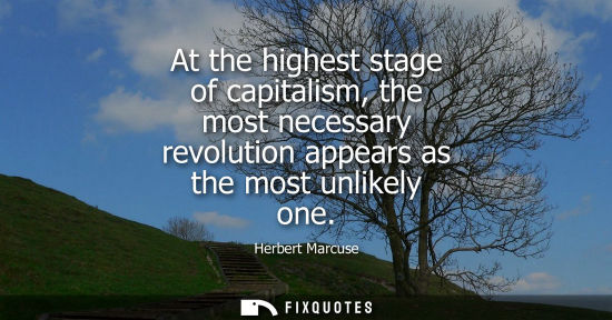 Small: At the highest stage of capitalism, the most necessary revolution appears as the most unlikely one