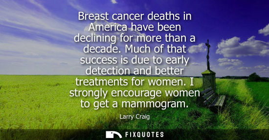 Small: Breast cancer deaths in America have been declining for more than a decade. Much of that success is due
