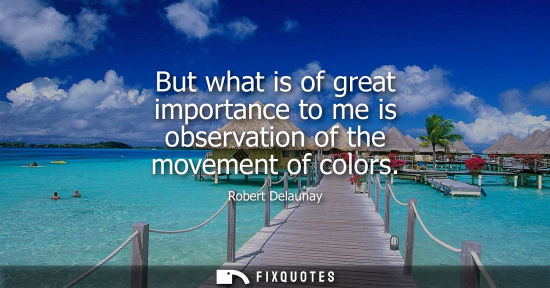 Small: But what is of great importance to me is observation of the movement of colors