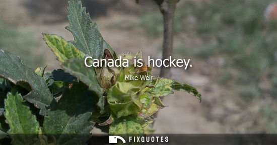 Small: Canada is hockey
