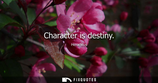 Small: Character is destiny