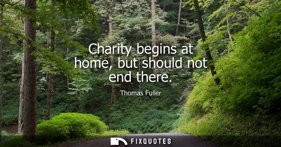 Small: Charity begins at home, but should not end there