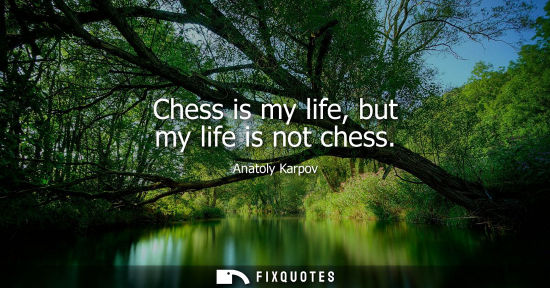 Small: Chess is my life, but my life is not chess