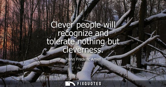 Small: Clever people will recognize and tolerate nothing but cleverness