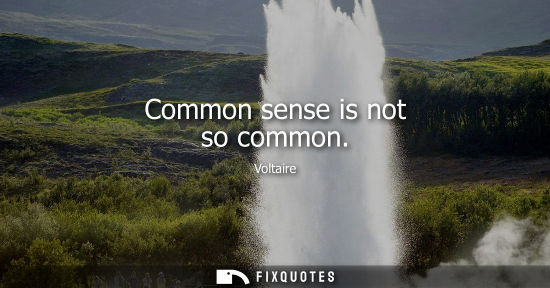 Small: Common sense is not so common