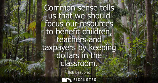 Small: Common sense tells us that we should focus our resources to benefit children, teachers and taxpayers by
