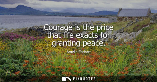 Small: Courage is the price that life exacts for granting peace