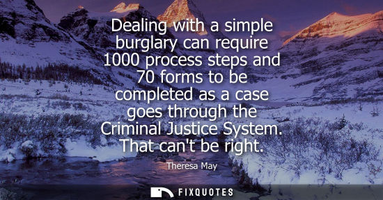 Small: Dealing with a simple burglary can require 1000 process steps and 70 forms to be completed as a case go