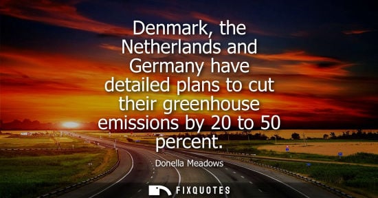Small: Denmark, the Netherlands and Germany have detailed plans to cut their greenhouse emissions by 20 to 50 