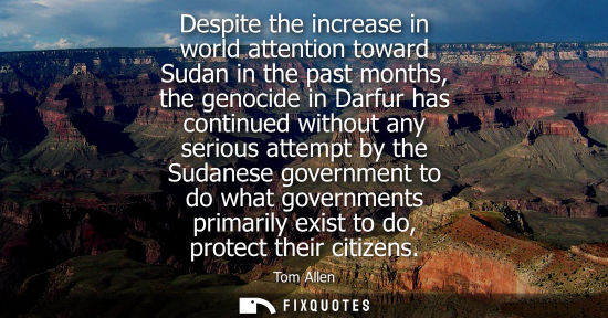 Small: Despite the increase in world attention toward Sudan in the past months, the genocide in Darfur has con