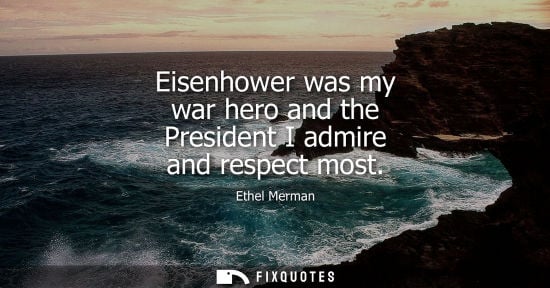 Small: Eisenhower was my war hero and the President I admire and respect most