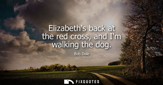 Small: Elizabeths back at the red cross, and Im walking the dog