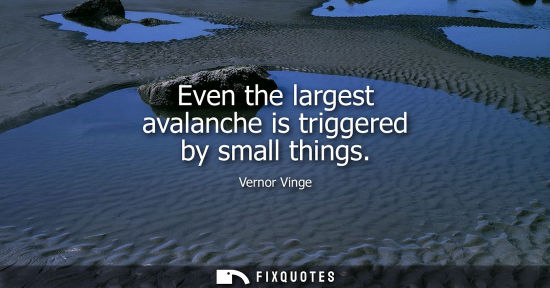 Small: Even the largest avalanche is triggered by small things