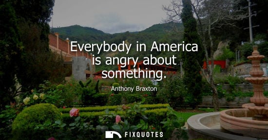 Small: Everybody in America is angry about something