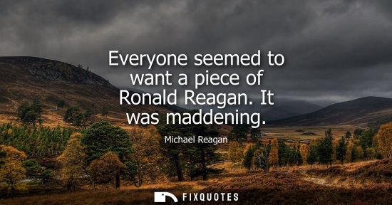 Small: Everyone seemed to want a piece of Ronald Reagan. It was maddening