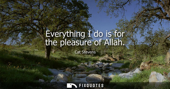 Small: Everything I do is for the pleasure of Allah