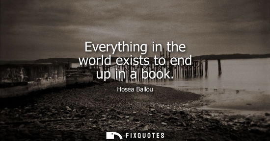 Small: Everything in the world exists to end up in a book