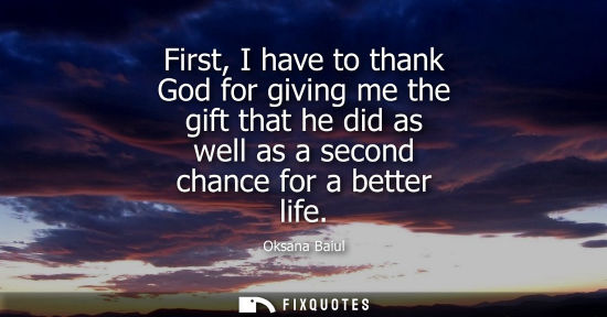 Small: First, I have to thank God for giving me the gift that he did as well as a second chance for a better l